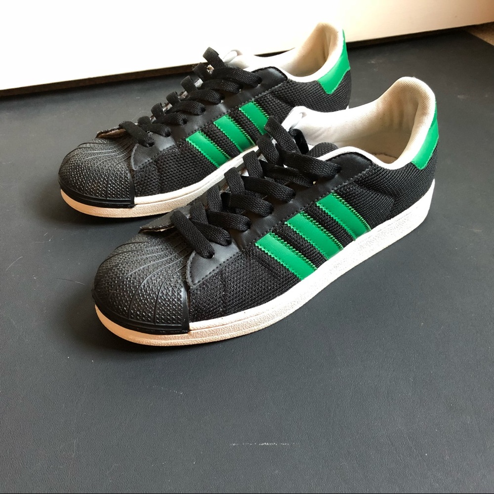 Adidas Superstar II in Green and Black